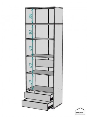 Шкаф с антресолью Linnea MHR-2POA-4 2450х800х510 (Белый-М 11.1.2) в Ноябрьске - noyabrsk.ok-mebel.com | фото 3