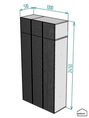Шкаф с антресолью Linnea MHR-3POA-1 2450х1200х510 (Белый-М 11.1.1) в Ноябрьске - noyabrsk.ok-mebel.com | фото 2