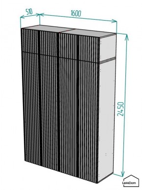 Шкаф с антресолью Linnea MHR-4POA-1 2450х1600х510 (Белый-М 11.1.1) в Ноябрьске - noyabrsk.ok-mebel.com | фото 2