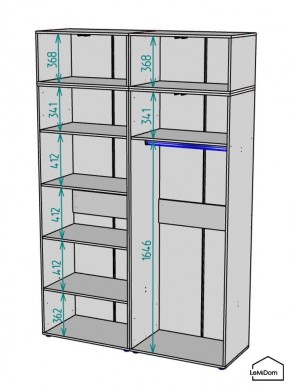 Шкаф с антресолью Linnea MHR-4POA-1 2450х1600х510 (Белый-М 11.1.1) в Ноябрьске - noyabrsk.ok-mebel.com | фото 3