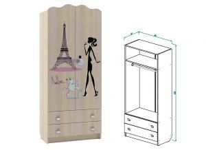 Шкаф для одежды с ящиками Париж в Ноябрьске - noyabrsk.ok-mebel.com | фото 1