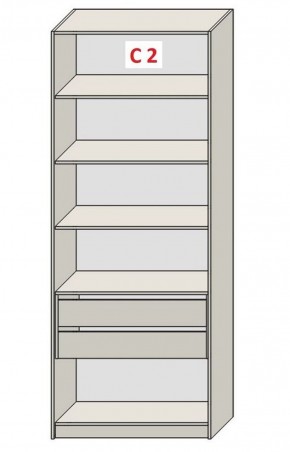 Шкаф СТАНДАРТ С1 без ящика серия "ГЕСТИЯ" (Бежевый песок/Дуб Небраска натуральный ) 800*520*2300 в Ноябрьске - noyabrsk.ok-mebel.com | фото 6
