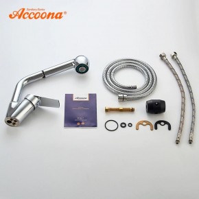 Смеситель для кухни Accoona A5410 с вытягивающейся лейкой в Ноябрьске - noyabrsk.ok-mebel.com | фото 3
