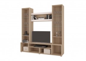 Стенка АНТАЛИЯ 2 (Сонома/Белый софт) в Ноябрьске - noyabrsk.ok-mebel.com | фото 2