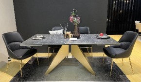 Стол ALES 180 BLACK GRAVE SOLID CERAMIC, керамика / бронзовый, ®DISAUR в Ноябрьске - noyabrsk.ok-mebel.com | фото 2