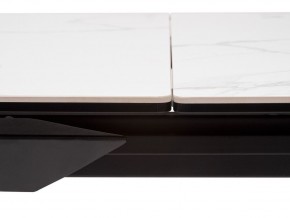 Стол CREMONA 140 HIGH GLOSS STATUARIO Белый мрамор глянцевый, керамика/ черный каркас, ®DISAUR в Ноябрьске - noyabrsk.ok-mebel.com | фото 5