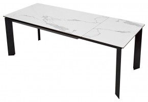 Стол CREMONA 140 HIGH GLOSS STATUARIO Белый мрамор глянцевый, керамика/ черный каркас, ®DISAUR в Ноябрьске - noyabrsk.ok-mebel.com | фото 8