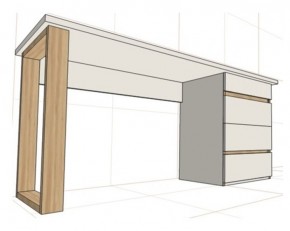 Стол письменный с тумбой 4 ящика (1250) в Ноябрьске - noyabrsk.ok-mebel.com | фото 2