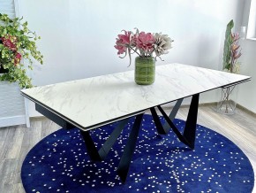 Стол RIETI 200 KL-99 Белый мрамор матовый, итальянская керамика / черный каркас, ®DISAUR в Ноябрьске - noyabrsk.ok-mebel.com | фото 2