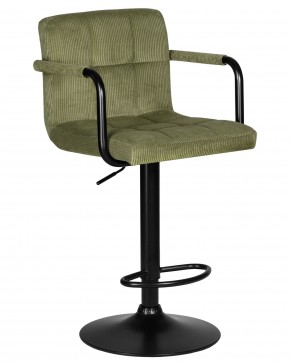 Стул барный DOBRIN KRUGER ARM BLACK, зеленый вельвет (LAR-E2041-7) в Ноябрьске - noyabrsk.ok-mebel.com | фото