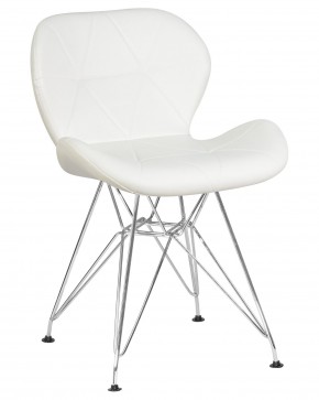 Стул обеденный DOBRIN BUTTERFLY CHROME, ножки хром, цвет белый в Ноябрьске - noyabrsk.ok-mebel.com | фото