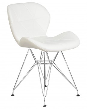 Стул обеденный DOBRIN BUTTERFLY CHROME, ножки хром, цвет белый в Ноябрьске - noyabrsk.ok-mebel.com | фото 2