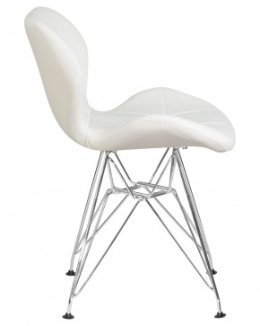 Стул обеденный DOBRIN BUTTERFLY CHROME, ножки хром, цвет белый в Ноябрьске - noyabrsk.ok-mebel.com | фото 3