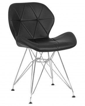 Стул обеденный DOBRIN BUTTERFLY CHROME, ножки хром, цвет чёрный в Ноябрьске - noyabrsk.ok-mebel.com | фото