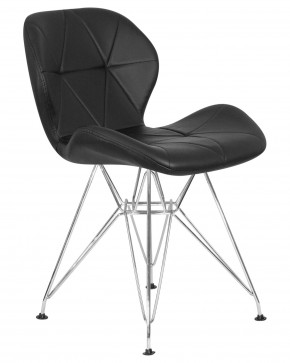 Стул обеденный DOBRIN BUTTERFLY CHROME, ножки хром, цвет чёрный в Ноябрьске - noyabrsk.ok-mebel.com | фото 2