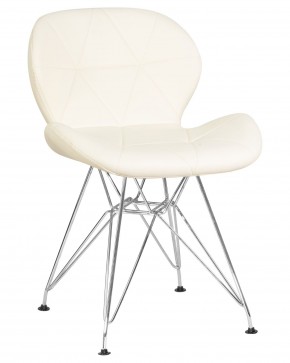 Стул обеденный DOBRIN BUTTERFLY CHROME, ножки хром, цвет кремовый в Ноябрьске - noyabrsk.ok-mebel.com | фото