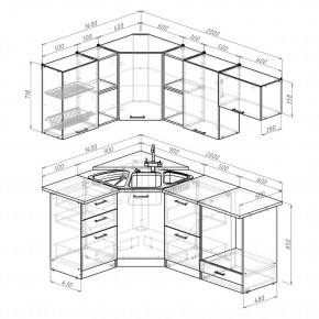 ТОМИЛЛА Кухонный гарнитур Оптима 4 (1400*2000 мм ) в Ноябрьске - noyabrsk.ok-mebel.com | фото 2