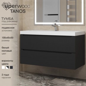 Тумба под раковину Uperwood Tanos 100 см, подвесная, черная матовая в Ноябрьске - noyabrsk.ok-mebel.com | фото 3