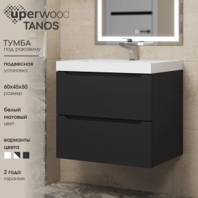 Тумба под раковину Uperwood Tanos 60 см, подвесная, черная матовая в Ноябрьске - noyabrsk.ok-mebel.com | фото 3