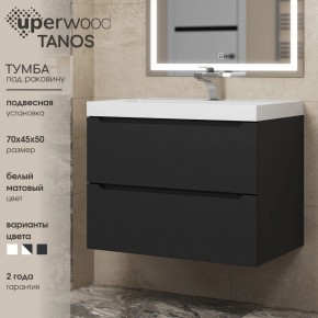 Тумба под раковину Uperwood Tanos 70 см, подвесная, черная матовая в Ноябрьске - noyabrsk.ok-mebel.com | фото 3