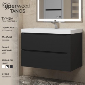 Тумба под раковину Uperwood Tanos 80 см, подвесная, черная матовая в Ноябрьске - noyabrsk.ok-mebel.com | фото 3