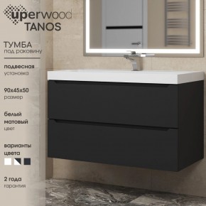 Тумба под раковину Uperwood Tanos 90 см, подвесная, черная матовая в Ноябрьске - noyabrsk.ok-mebel.com | фото 3