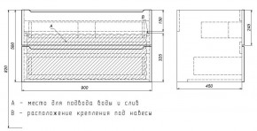 Тумба под раковину Uperwood Tanos 90 см, подвесная, черная матовая в Ноябрьске - noyabrsk.ok-mebel.com | фото 7