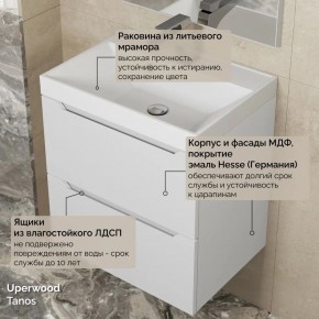 Тумба с раковиной Uperwood Tanos 50 см, подвесная, белая матовая в Ноябрьске - noyabrsk.ok-mebel.com | фото 6