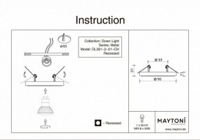 Встраиваемый светильник Maytoni Metal DL301-2-01-CH в Ноябрьске - noyabrsk.ok-mebel.com | фото 5